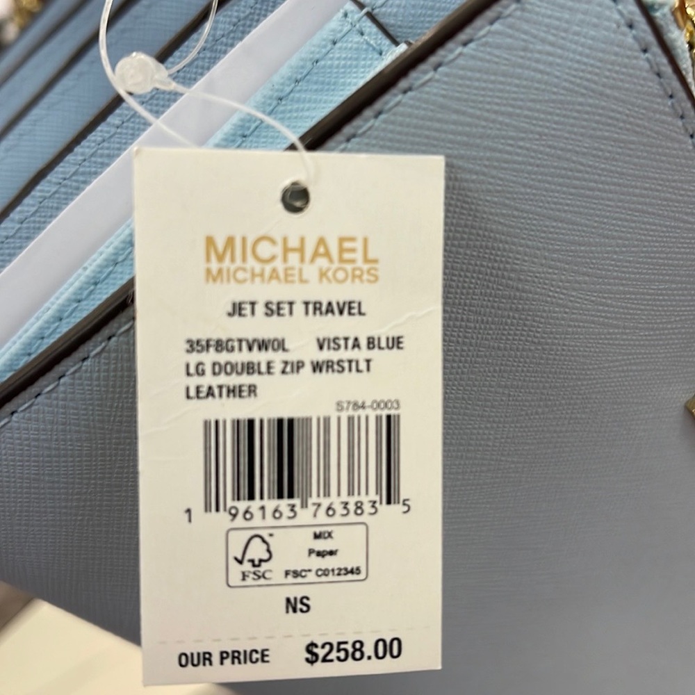 MICHAEL KORS LARGE DOUBLE ZIP WRISTLET WALLET PHONE CASE CLUTCH
Vista Blue - Picture 3 of 16